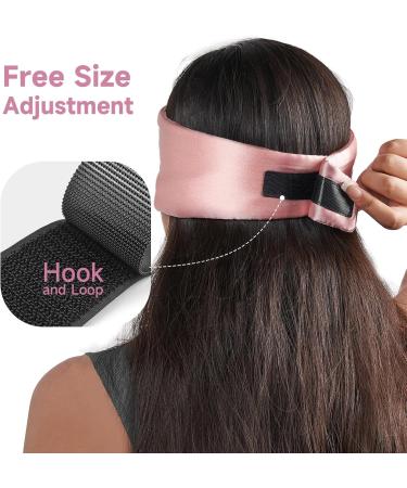 Soft Sleep Mask - Anti-Wrinkle Blackout Eye Mask for Side Sleepers Adjustable Satin Blindfold | Mulberry Silk Eye Cover for Men & Women - Pink - Buy Online on GoSupps.com