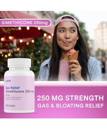 Curist Gas Relief Simethicone 250mg Softgels (300 Count) - Fast Digestive Relief for Bloating & Gas - Anti-Flatulence Pills for Adults - 300 Softgels - Buy Online on GoSupps.com