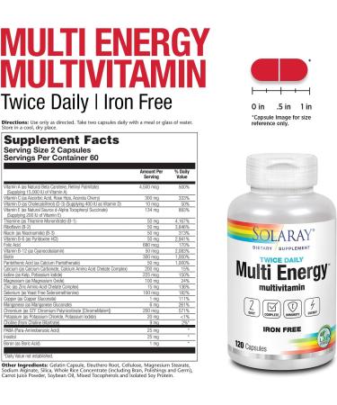 Solaray Twice Daily 120 Capsules - Iron Free | Shop Now - Buy Online on GoSupps.com