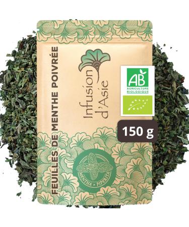Khla - Menthe Poivr e Bio 150 g - Tisane & Infusion Bien- tre - Digestion & Fra cheur Naturelle - Chaude ou Glac e - Sachet Vrac - Feuilles H ch es - Origine gypte