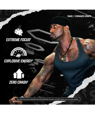 Rage Pre-Workout - 30 Servings | High-Stimulant Support for Energy Boost and Pump Enhancement | Citrulline Caffeine Anhydrous Green Tea Leaf (Enraged Grape) - Buy Online on GoSupps.com