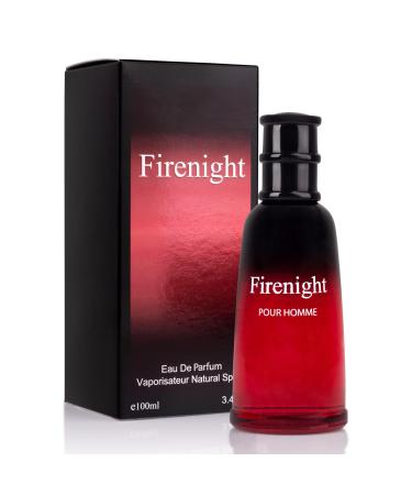 Firenight for Men Eau De Parfum 3.4 fl Oz- Top notes of Nutmeg Flower Lavender Cedar Chamomile Mandarin Orange Hawthorn Bergamot & Lemon - Citrus Cologne for Day & Night Use Elegant 100ml Bottle