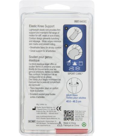 Mueller 6403 Elastic Knee Support (LG) - Durable Comfortable & Adjustable Knee Brace for Injury Recovery - International Shipping Available - Buy Online on GoSupps.com