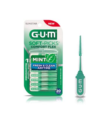 GUM-6705R Soft-Picks Comfort Flex Mint Dental Picks, New Invigorating Mint Flavor, 80 Count 80 Count Dental Picks