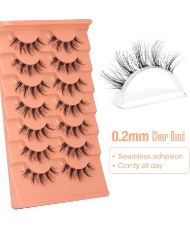 Manga Lashes Clear Band Natural Wispy Anime Eyelashes Clusters 15MM 3D Curl Japanese Korean False Lashes Pack 7 Pairs by Mavphnee - Buy Online on GoSupps.com