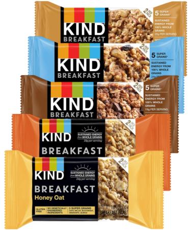 Kind Breakfast Bars Variety - 5 Flavors - 12 Pack  - Buy Online on GoSupps.com