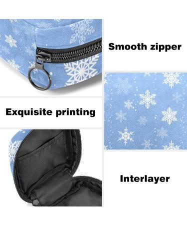 Shop Menstrual Pad Bag with Zipper - Stylish Tampons Pouch for Women & Girls | Snowflakes Design - Buy Online on GoSupps.com