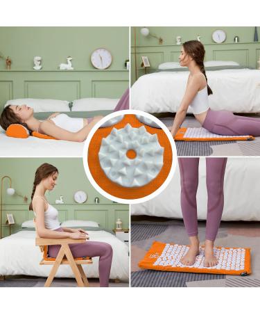 Acupressure Mat & Pillow Set for Pain Relief | Relaxation & Meditation | Orange Acupressure Massage Mat - Buy Online on GoSupps.com