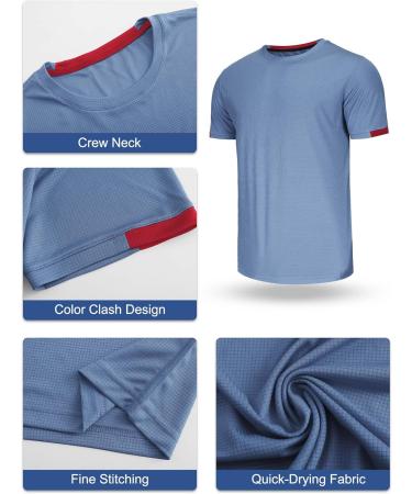 Buy 3 Pack Men's Sports T-Shirts - Breathable Quick-Drying Short Sleeve Training Shirts in Black/White/Haze - Perfect for Running & Workout Sessions - Buy Online on GoSupps.com