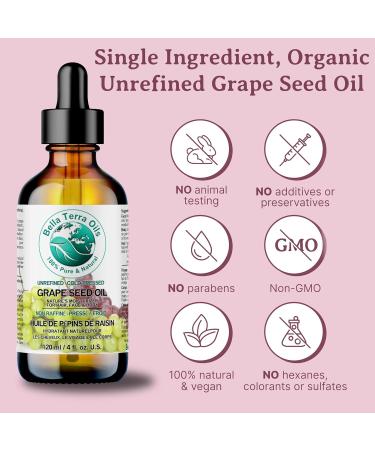 Pure Grape Seed Oil 236 ml Antioxidant-Rich Lightweight Radiant Skin Frizz-Free Hair Silky Touch Bella Terra Oils 236 ml (Pack of 1) - Buy Online on GoSupps.com