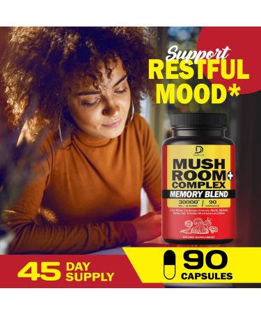 Dedicad 17-in-1 Mushroom Complex Supplement 30000mg - Boost Mood, Memory & Immune System - 90 Capsules - Buy Online on GoSupps.com