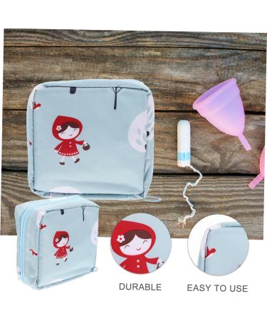 Buy Healeeved Aunts Towel-Storage Bag for Girls - Stylish Sky Blue Polyester Cosmetic Pocket - Perfect for First Period and Daily Use - 13x13x5cm - Buy Online on GoSupps.com