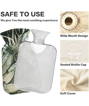 Lotuses 2L Hot Water Bottle with Cover - Dragonfly Design BPA Free Pain Relief for Cramps - Buy Online on GoSupps.com