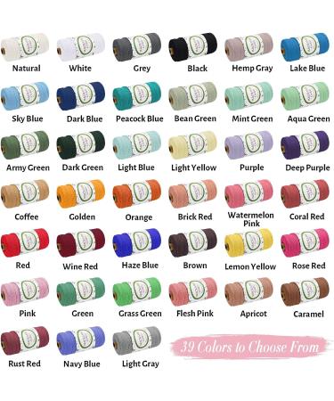 Lereati Navy Blue Macrame Cord - 2mm x 219yards Natural Cotton Rope Yarn for DIY Crafts, Wall Hanging, Plant Hangers, Knitting, Christmas Wrapping - Buy Online on GoSupps.com