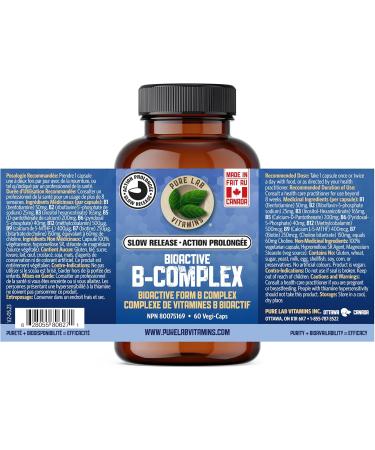 Pure Lab Vitamin | Slow Release Bioactive B Complex | 60 Capsules | Vitamin B-Complex Supplements | Metabolic Support Immune System | Vitamin B Pressure Complex | B Complex Vitamins for Men and Women 60 count (Pack of 1) - Buy Online on GoSupps.com