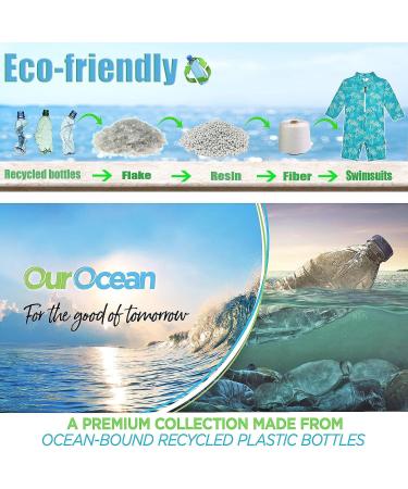 weVSwe Baby Toddler Boy Swimsuit UPF 50+ Sun Protection Rash Guard with Crotch Zipper, Green Leaves Print - Sizes 0-3 Years and 3 Years - Buy Online on GoSupps.com