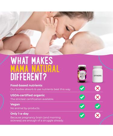 Mama Natural Prenatal Bundle Organic prenatal Vitamins for Women + Purposefully Selected Probiotics for Pregnancy & Postpartum Wellness - Just 2 Pills a Day - Vegan & Non-GMO (30 Day Supply) - Buy Online on GoSupps.com