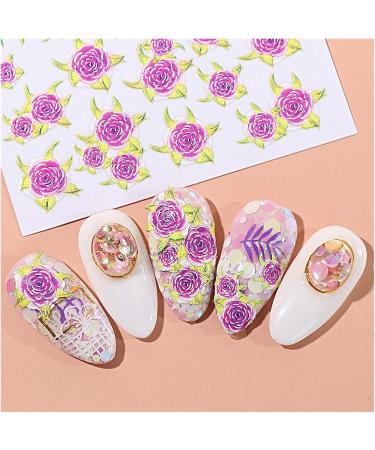 1pcs 5D Nail Sticker Gegraveer Flower Design kleeffoli n Decals DIY Manicure Slider 3D Nail Art Decorations Tips LASTZ5D0118 Claral Color 2 - Buy Online on GoSupps.com