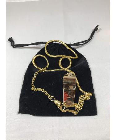 Professional 21-inch Gold Plated Whistle and Chain Bundle with Button Hook | Includes Black Velvet Pouch - Buy Online on GoSupps.com