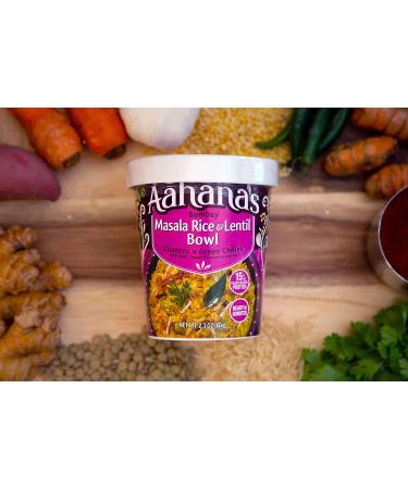 Aahana's Bombay Masala Rice & Lentil Bowl - Vegan, Gluten-Free, Kosher, Non-GMO, Plant-Based - Ready To Eat Indian Vegetarian Meals (8 Pack) - Buy Online on GoSupps.com
