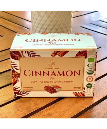 Authentic Lanka 100% True Ceylon Cinnamon Tea 25 Sachets Box - Caffeine Free  Organic Sweet Cinnamon Herbal Tea  Vegan USDA Organic Non GMO Sri Lanka (Ceylon) Origin - Buy Online on GoSupps.com