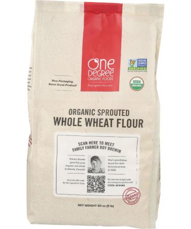 One Degree Organic Foods Sprouted Whole Wheat Flour, 80 Ounce
