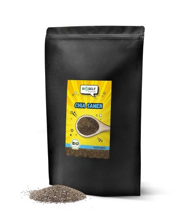 Buy Organic Chia Seeds 2kg - Raw Black Chia from Controlled Organic Cultivation | High-Quality Superfood for Health - Buy Online on GoSupps.com