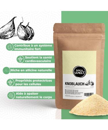 Spicy Welt Ail Granul (500g) Ail Semoule | Pour Barbecue Marinade Salades & P tes | Texture Croquante & Saveur Intense | 100% Naturel Sans Additifs - Buy Online on GoSupps.com