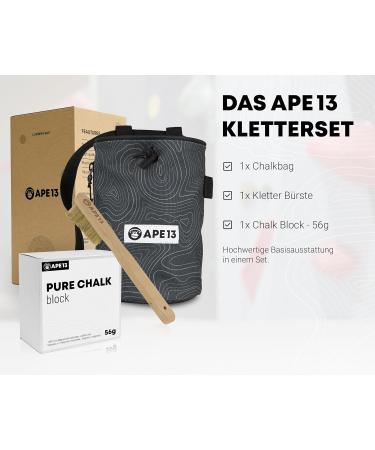 APE13 Chalk Bag for Climbing & Bouldering | Premium Set with Belt Brush Bracket & Large Magnesium Bag - Ideal for All Climbers - Buy Online on GoSupps.com