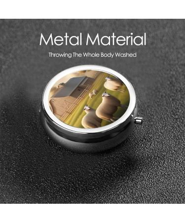 Buy Cute Portable Metal Pill Box - Round Mini 3-Compartment Design for Small Pills | Travel Essential | International Shipping Available - Buy Online on GoSupps.com