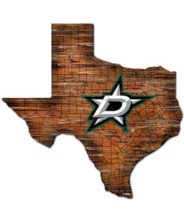 Fan Creations NHL Dallas Stars Unisex Dallas Stars Mini Roadmap State Sign, Team Color, 12 inch