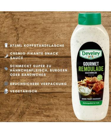  Italian Gourmet E.R. Develey Salsa Remoulade Sauce Gluten Free Pasty Cream with Onions Cucumbers and Herbs 875ml + 400g Box - Buy Online on GoSupps.com