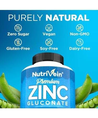 Nutrivein Premium Liposomal Vitamin C Capsules & Zinc Gluconate Supplements Bundle: High Absorption Zinc Gluconate + Liposomal Vitamin C Supplement Pair for Whole-Body Wellness, Defenses, & Vitality - Buy Online on GoSupps.com