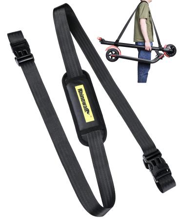 Scooter Shoulder Strap, 71-inch Carrying Scooter with Adjustable Carrying Strap and Extra-Thick Anti-Slip Shoulder, Scooter Strap for Electric Scooter, Bikes, Balance Bikes, Yoga Mat, Ski Board Black