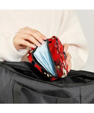 Anna Cowper Red Black Ladybugs Flowers Menstrual Cup Pouch - Portable Period Bag for Women/Girls | Multi-Colored Sanitary Napkin Storage Case - Buy Online on GoSupps.com