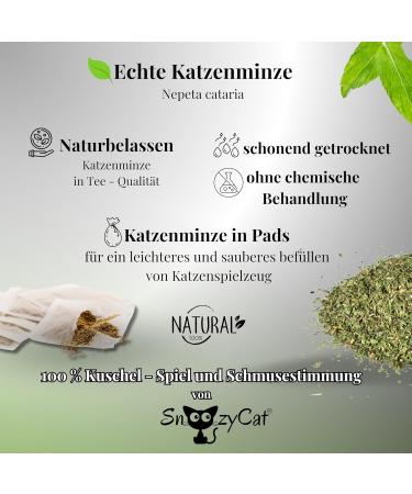 Snoozycat Refillable Catnip - 2pc Handmade Cotton Pads with 100% Organic Catnip - Washable & Refillable Cat Toys - Buy Online on GoSupps.com