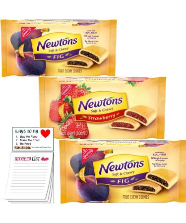 Fig Newton Variety Pack of 3 | Soft & Chewy Fig 2 packs | Newtons Strawberry 1 pack | Snack Fun Shopping Pad
