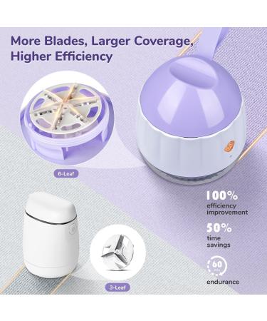 Rechargeable Fabric Shaver - 6-Leaf Lint Remover for Clothes Furniture & More | Electric Defuzzer in Purple - LR01-PUR-US - Buy Online on GoSupps.com