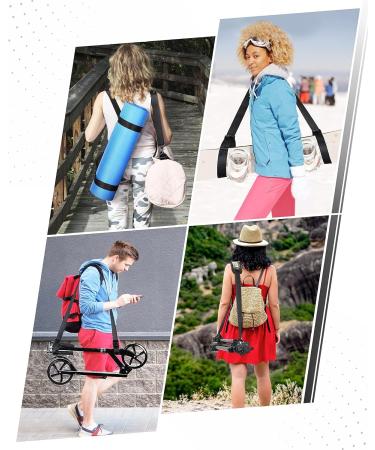 71-Inch Scooter Shoulder Strap for Electric Scooters, Bikes, Balance Bikes, Yoga Mat, Ski Board - Adjustable & Anti-Slip - Black - Buy Online on GoSupps.com
