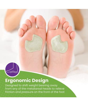 Premium 1/4 Thick Adhesive Felt Sesamoiditis Pads for Ball of Feet Pain - 12 Pieces (Right Foot) - Buy Online on GoSupps.com