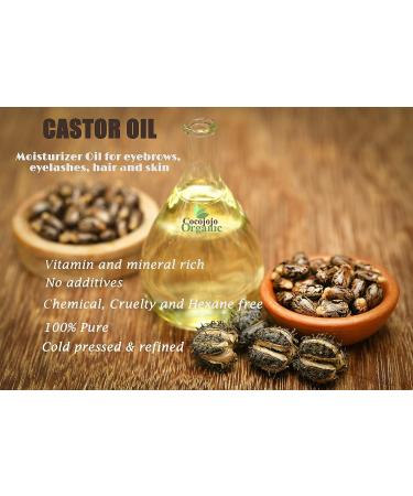 Organic Castor Oil - 16 oz | 100% Pure & Hexane-Free | Natural Moisturizer for Skin, Hair, Beards, Eyelashes & Eyebrows - Buy Online on GoSupps.com