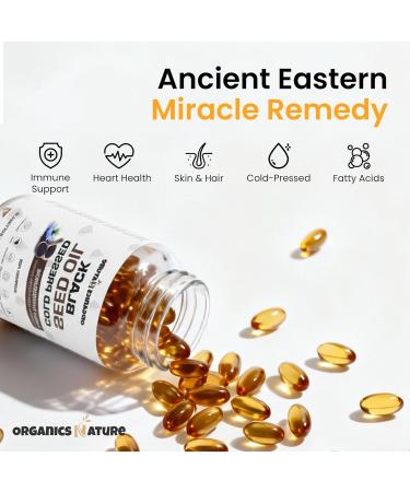 ORGANICS NATURE Black Seed Oil Cold Pressed Capsules - Immunity Support Black Cumin Seed Oil High Thymoquinone Non-GMO & Vegan Nigella Sativa Omega 3 6 9 1000MG Per Serving 60 Softgels - Buy Online on GoSupps.com