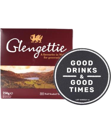 GLENGETTIE Welsh Tea 80 Tea Bags 250g - With Free Drinks Coaster - Buy Online on GoSupps.com