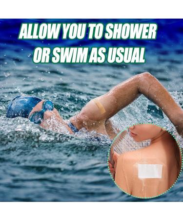 60 Transparent Stretch Waterproof Adhesive Bandages - 4 x 4.7 Inches - Shower & Swim Safe Wound Protection - Buy Online on GoSupps.com