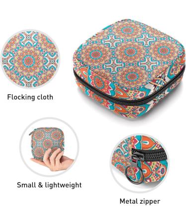 Women's Ethnic Flower Pattern Period Kit - Portable Storage Pockets & Stillpad Holder | Stylish Feminine Product Bag - Buy Online on GoSupps.com