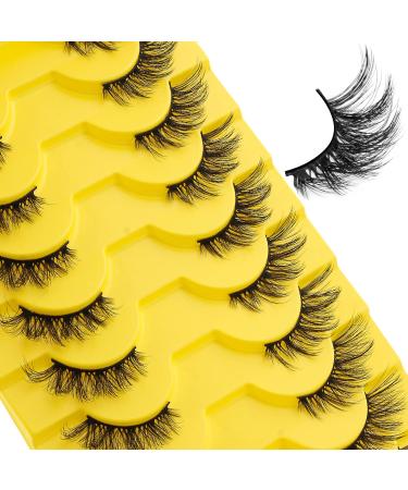 False Eyelashes Natural Half Lashes 6D Cat Eyelashes Dramatic Fluffy 3/4 Eye Lashes Short Wispy 10 Pairs Mink Lashes (ZL35)