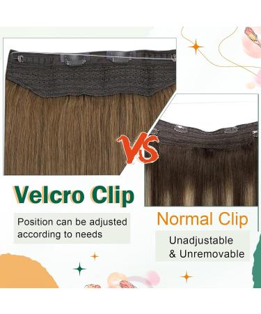 Easyouth Brown Wire Hair Extensions | 14 Inch Medium Brown Human Hair Fish Line Extensions | 70g 1-Wire #4 - Buy Online on GoSupps.com