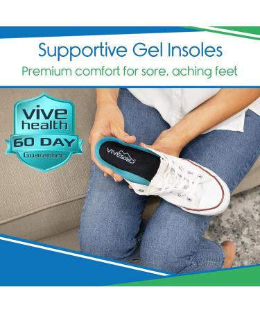 ViveSole Gel Insoles for Men & Women - Ultimate Comfort Shoe Inserts for All-Day Support Arch & Heel Relief - Thin Cushioned Soles for Sneakers & Boots - L/XL Size - Buy Online on GoSupps.com