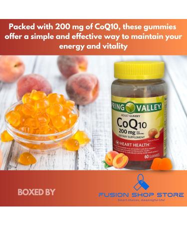 Coq10 200mg Gummies- Coenzyme Supplement for Adults 60 ct (Pack of 1) Boxed by Fusion Shop Store - Buy Online on GoSupps.com