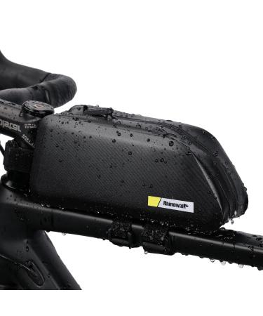 Rhinowalk bicycle pocket frame bag 1.5l waterproof bicycle front pocket top pipe pocket handlebar pocket bicycle accessories (black-2) black-2